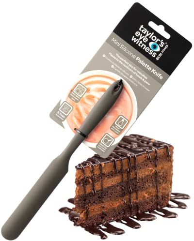 Taylors Eye Witness Mini Silicone Grey Palette Knife - Dishwasher Safe, Flexible, Heat & Stain Resistant (260°C/500°F), 24cm (9.5 inches)