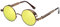 BOZEVON Punk Rond Lunettes de soleil - Classique Métal Cyclisme Retro Lunettes de soleil pour les femmes Hommes Cuivre-Jaune