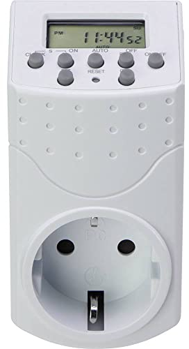 Basetech 1528580 Steckdosen-Zeitschaltuhr digital Wochenprogramm 1800W IP20 Countdown-Funktion, Zufa
