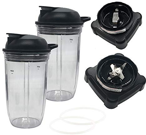 Joystar replacement exractor blade and milling blade with 24oz cup with spout lid parts for Ninja Blender BL700 BL701 1200 Watt Replacement Power Motor base