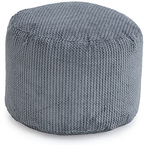 Loft 25 Sitzsack Fußhocker Round Bubble | Indoor Wohnzimmer Beinstütze | Ergonomisch Gestalteter Sitzpuff | Ultra bequem und Langlebig (Charcoal)