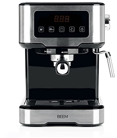 BEEM ESPRESSO-SELECT-TOUCH cafetera semiautomática con pantalla táctil de 15 bares | Espresso, cappuccino, latte macchiato, calidad de barista | Carcasa de acero inoxidable cepillado