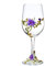 XUDREZ Handmade Painted Enamel Flower Gin Balloon Glass Wine Glass Birthday Gifts for Women Mum Friends Mothers Day, Lead-Free (Purple Lily)
