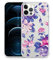 Sephonie Flower Case for iPhone 12 Pro Max (6.7 Inch), Floral Pattern Clear Slim Fit Girly Design, Shockproof Protective Hard PC Back with Soft TPU Bumper Phone Cover for Girls and Women | Blue