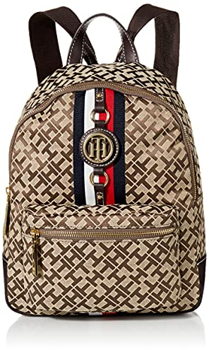 Tommy Hilfiger Damen Jaden Plus Backpack Rucksack, Tommy Chocolate, Einheitsgröße
