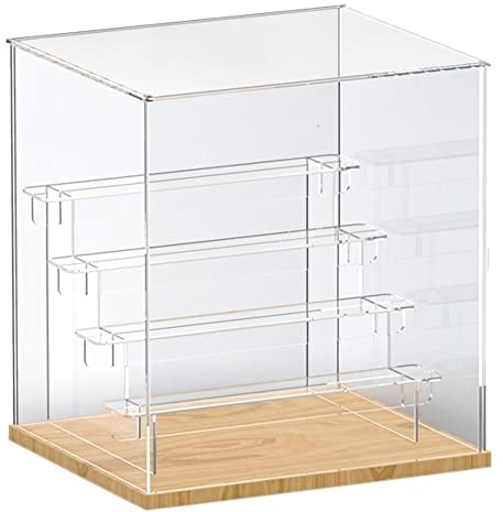 Nynelly Vitrine à 5 niveaux en acrylique transparent pour modèles, mini figurines, Pop Mart, Labubu, Sonny Angel, Smiski – Boîte de présentation à assembler avec porte, support de présentation (base