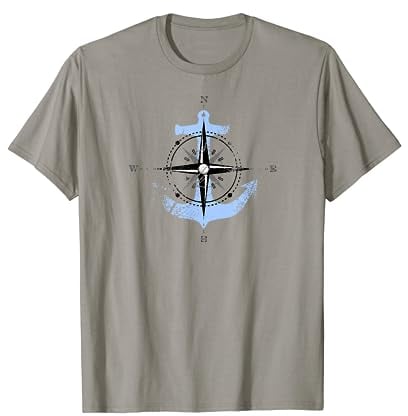 Kompassrose Anker Kompass Segeln Boot Norden Maritimes T-Shirt