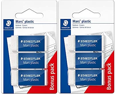 STAEDTLER 526 53 ABK3D Radierer Mars plastic mini phtalat- und latexfrei (Radierer 2 Packungen)