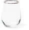 Excelsa Platinum Set 6 Bicchieri Acqua, Vetro Soffiato, Bordo Filo Argento, 470 ml