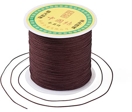 Craftdady 150yards 0.5mm Nylon Cord Braided Beading Thread Chinese Knotting Macrame Rope Cord String for DIY Bracelet Necklace Jewelry Making, Coconut Brown