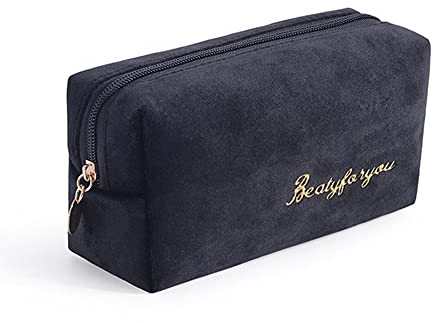 Kosmetiktasche Damen Kulturtasche Edle Makeup Tasche Reise Kulturbeutel Samt Schminktasche Federmäppchen Leichte Portable mit Reißverschluss Modische für Damen Herren Kinder