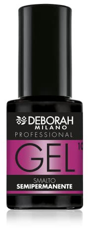 Deborah Milano - Smalto Semipermanente Gel N.10 Malva Scuro, Effetto Plumping a Lunga Durata, Dona Unghie Intense e Brillanti, 4.5 ml