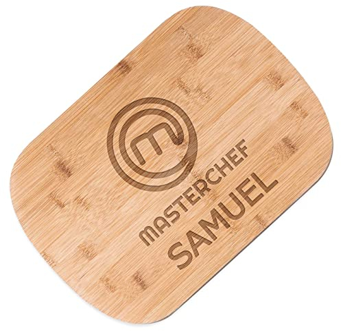 Maverton Küchenbrett mit Gravur - Servierbrett aus Bambus - massiv und schnittfest - Größe: 35x25 cm - für Männer - zu Weihnachten - zum Geburtstag - zu Weihnachten - Masterchef