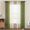 EMEMA Rideau Voilage Rideaux Dégradé à Oeillet Voilages Intérieur Fenêtre en Polyester Couleur Changée Voile Transparent Décor pour Salon Chambre Bureau Lot de 2, 140x225 CM Olive