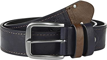 Jan Vanderstorm Herren Gürtel Borak mit zwei Lederschlaufen | Leder-Mischung | große Größen L-7XL dunkelblau, 155