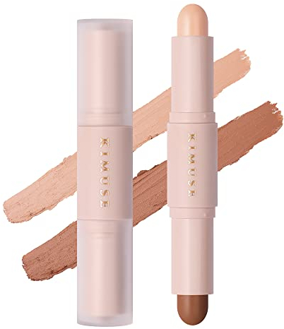 KIMUSE Contouring Viso, Stick Contorno 2 in 1, Creamy Contouring & Highlight Stick, Stick Contorno Viso: Texture Cremosa e Premium Liscia (W03-DEEP)