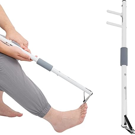 ILOKNZI Coupe-ongles d'orteils à long manche 4 mm de large ouverture - Tige entièrement en aluminium - Pas besoin de se pencher - Outil facile à atteindre pour les ongles des orteils (XXS - 40 cm)
