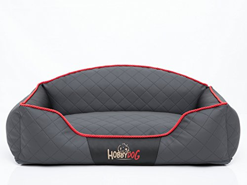 Bjird Hundebett - Hundekorb für kleine mittelgroße & große Hunde - Hundekissen - Hundesofa - Bezug abnehmbar und waschbar - Elite - Größe: L - Grau mit Schwarz