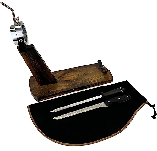 NERTHUS Cabezal Giratorio + Cubre Jamon Negro + Afilador Manual + Cuchillo Jamonero