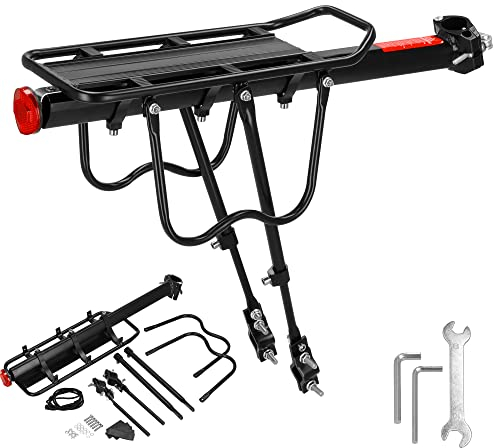 SPRINGOS Porte-Bagages vélo en Aluminium Charge Max. 10 kg Noir 57x16x40cm