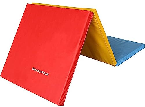 BalanceFrom 5,1 cm dicke, dreifach faltbare Trainingsmatte mit Tragegriffen für MMA, Gymnastik und Heim-Fitnessstudio, Schutzboden