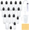 Tropfflasche 13 Stk Liquid Flaschen 50ml Leere Quetschflaschen mit 2x10ml Plastikflaschen zum Befüllen Dosierflasche mit Kindersicherung Deckel Gratis Trichter Messbecher Transfer Pipette