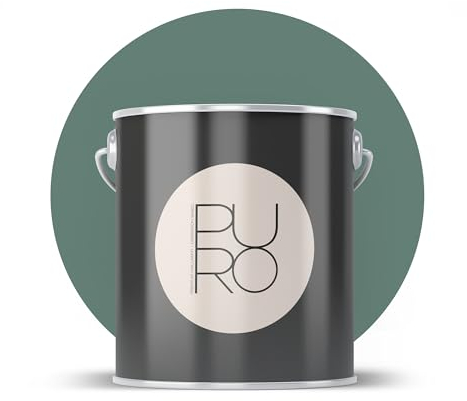 Livingwalls PURO Premium Wandfarbe c4010 - Malerfarbe für Wohnräume und Arbeitszimmer mit sehr hoher Deckkraft - matte hochwertige in Grün - 2,5l
