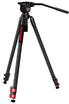 IFOOTAGE Tripod with Fluid Head, Professional Carbon Travel Tripod Kit for Canon Nikon Sony Olympus Panasonic DSLR Camera - Gazelle TC7 +K5S