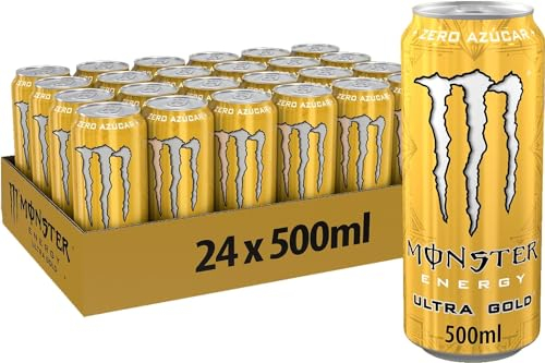 Monster Energy Ultra Gold Bebida Energética Sin Azúcar Sabor Piña Lata de 500ml - Pack de 24