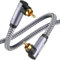 SOUNDFAM Upgrade Dual 90 Grad Subwoofer Kabel Rechtwinkliges Cinch Kabel RCA Digital Audio Koaxial Kabel - (Grau,8M)