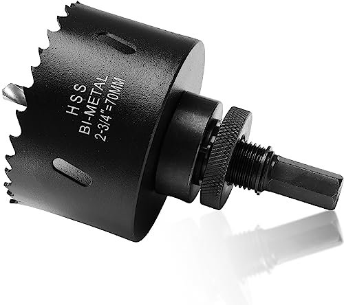 Sega a tazza da 70 mm per metallo e legno, fresa circolare HSS bimetallica da 7 cm, con punta pilota per lamiera di acciaio, lamiera, pannello a soffitto, pannello acrilico, gambo esagonale da 7/16