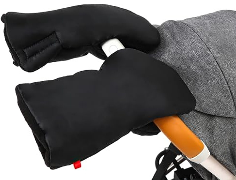 ieron Kinderwagen Fleece Handmuff, wasserdichte Kinderwagen-Handschuhe mit warmem Fleece, Klettverschluss, winddicht, Winter-Kinderwagen, warme Handmuffs für kaltes Wetter
