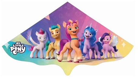 Paul Günther 1215 - Aquilone per Bambini con Motivo My Little Pony, Aquilone a Linea Singola in Robusta Pellicola PE, per Bambini a Partire dai 4 Anni, con Maniglia di avvolgimento e Corda