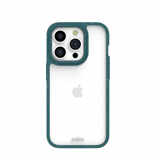 Pela Handyhülle für iPhone 15, umweltfreundliche Schutzhülle, kompatibel mit iPhone 15 Pro-Modell, transparentes Grün