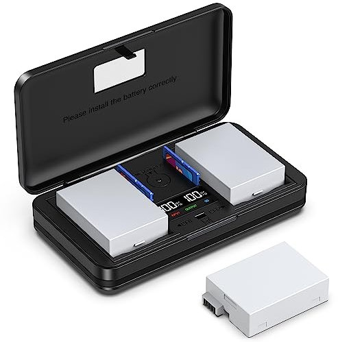 LP-E8 (1500mA) Kamera Akku Multifunktions Ladegerät Set (inkl. zwei Akkus) Kompatibel mit Canon EOS Rebel T2i, T3i, T4i, T5i, Kiss X5, X4,X6,X6i, X7i,550D, 600D, 650D, 700D