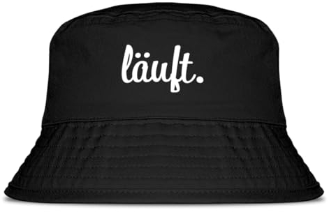 Prozente Momente Läuft - Fischerhut | Anglerhut | Sonnenhut | Sommer | Malle | lustige Sprüche | OneSize | Malle | Urlaub | Schwarz