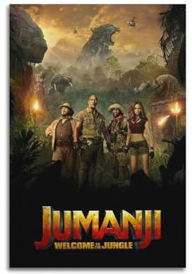 Jumanji Leinwandposter Welcome to the Jungle, Raumdekor, Poster für Schlafzimmer, Wohnzimmer, Wände, 30 x 45 cm, ungerahmter Stil