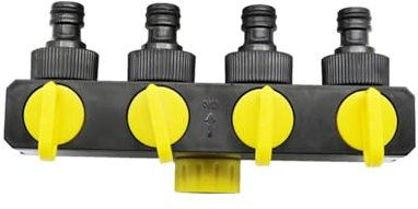 1 unidad de divisores de tubería de manguera de agua de jardín de cuatro vías 4 válvulas herramienta de conexión de conector de riego agrícola