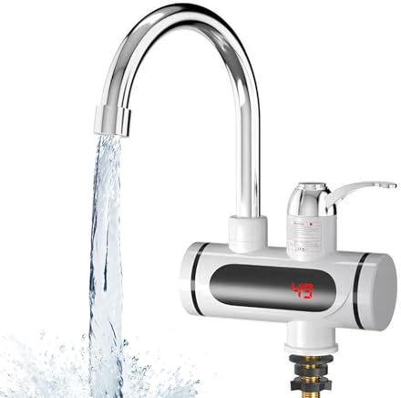 Calentador de Agua Instantáneo Eléctrico Grifo para Ducha,Grifo Eléctrico Agua Caliente, Grifo con Calentador Instantáneo, Grifo de Cocina,para Cocina, Jardín, Baño, Caravana, Camper