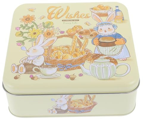 Cabilock Scatola per biscotti in ferro scatola per biscotti quadrata scatola di immagazzinaggio scatola decorativa