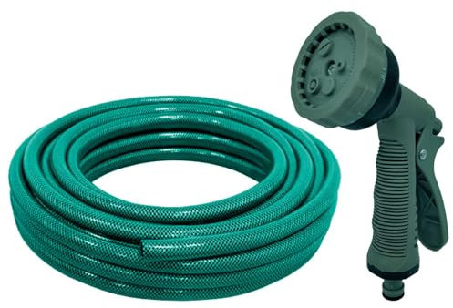 Tradineur - Manguera de riego Flexible - 4 Capas de protección - Incluye Accesorios - Regar, jardín, huerto, Coche, labores agrícolas - 20 Bares - Ø 12 mm x 30 m