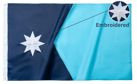 TOPFLAGS Minnesota-Staatsflagge, 1,2 x 1,8 m, 210D MN-Flaggen, strapazierfähig, langlebigste genähte Streifen, bestickter Stern, stärkere Messingösen, 4 genähte Säume, für den Außenbereich, lebendige