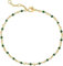 Jenosy 14K Vergoldet Gold Perle Armband Damen Gold Handmade Smaragd Zirkon Perle Armband für Frauen Mädchen Schmuck