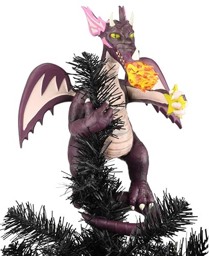 Tree Buddees Weihnachtsbaumspitze, feuerwehender Drache, 27,9 cm hoch, Violett