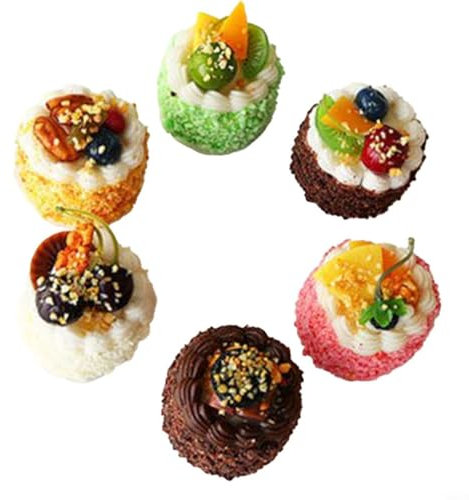 Entgoinggo Magnetic Simulation Food Refrigerator Stickers, Resin Home Commercial Decorative Ornaments, Window Display Photography Props(cake)