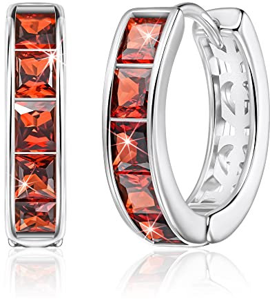 Linawe Rote Schmuck Creolen Ohrringe Silber, Helix Piercings Mini Kleine Creolen Ohrhänger, Helix Ring Weißgold Ohringe Jewelry, Piercing Ohr Ohrstecker Hypoallergene