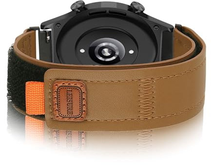 DINGK Armband für Honor Watch GS 3 Uhrenarmband Weiches Vintage Leder Sportarmband für Damen Herren Verstellbarer Ersatzarmband Kompatibel mit Honor Watch GS 3 (1)