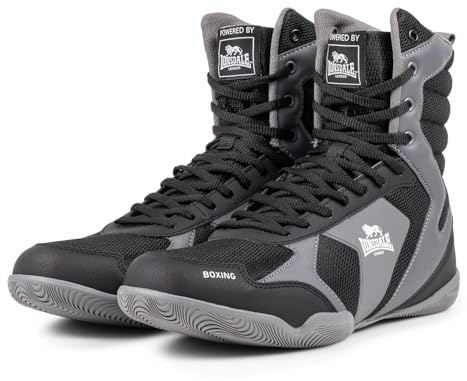 Lonsdale HESKIN Chaussures de Boxe, Unisexes, Noir, Gris, Blanc, Taille 42 EU, Noir/Gris/Blanc., 42 EU