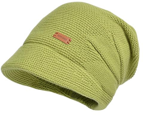 WANYIG Slouchy Beanie Mütze Winter Strickmützen Slouch Beanie Mütze Winter Hüte für Damen Herren Unisex mit Innenfutter Wolle (Grün)