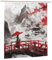 Japon Rideau Douche Imperméable, 200x90cm Rideau de Douche paysage Shower Curtain avec Ourlet Lnférieur Lesté, Rideaux de Douche avec 12 Plastique Crochets, Automne Decoration Maison, Cadeau Femme